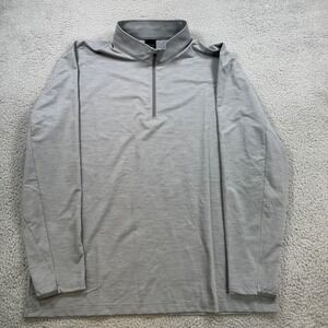 DUNNING GOLF Mens 1/4 Zip Long Sleeve Pullover Shirt Gray XXL Polyester Spandex